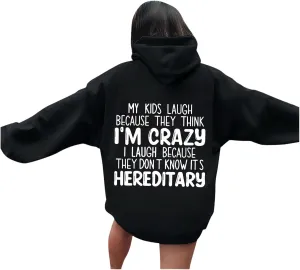 2024 Graphic Hoodies for Women Cute Pullover Long Sleeve Preppy Sweatshirts Letter Printed Hooded Tops Fall Winter Clothes