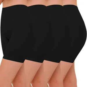 4 Pack Seamless Anti Chafing Slip Shorts for Women Under Dresses, Smooth Boy Shorts Underwear for Summer