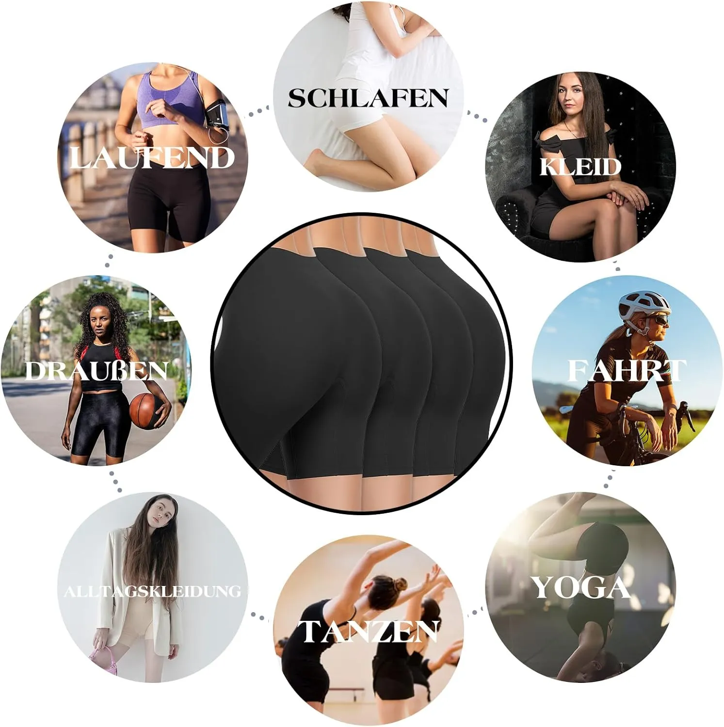 4 Pack Seamless Anti Chafing Slip Shorts for Women Under Dresses, Smooth Boy Shorts Underwear for Summer