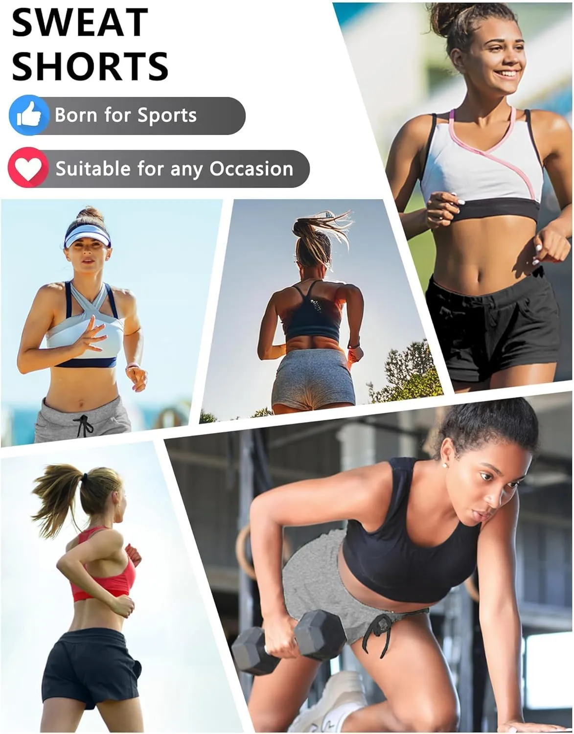 4 Pack Women's Summer Sweat Shorts Cotton Comfy Drawstring Shorts for Casual Lounge Sport Athletic with Pockets