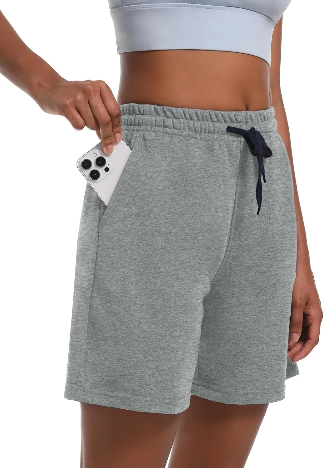 4 Pack Women's Summer Sweat Shorts Cotton Comfy Drawstring Shorts for Casual Lounge Sport Athletic with Pockets