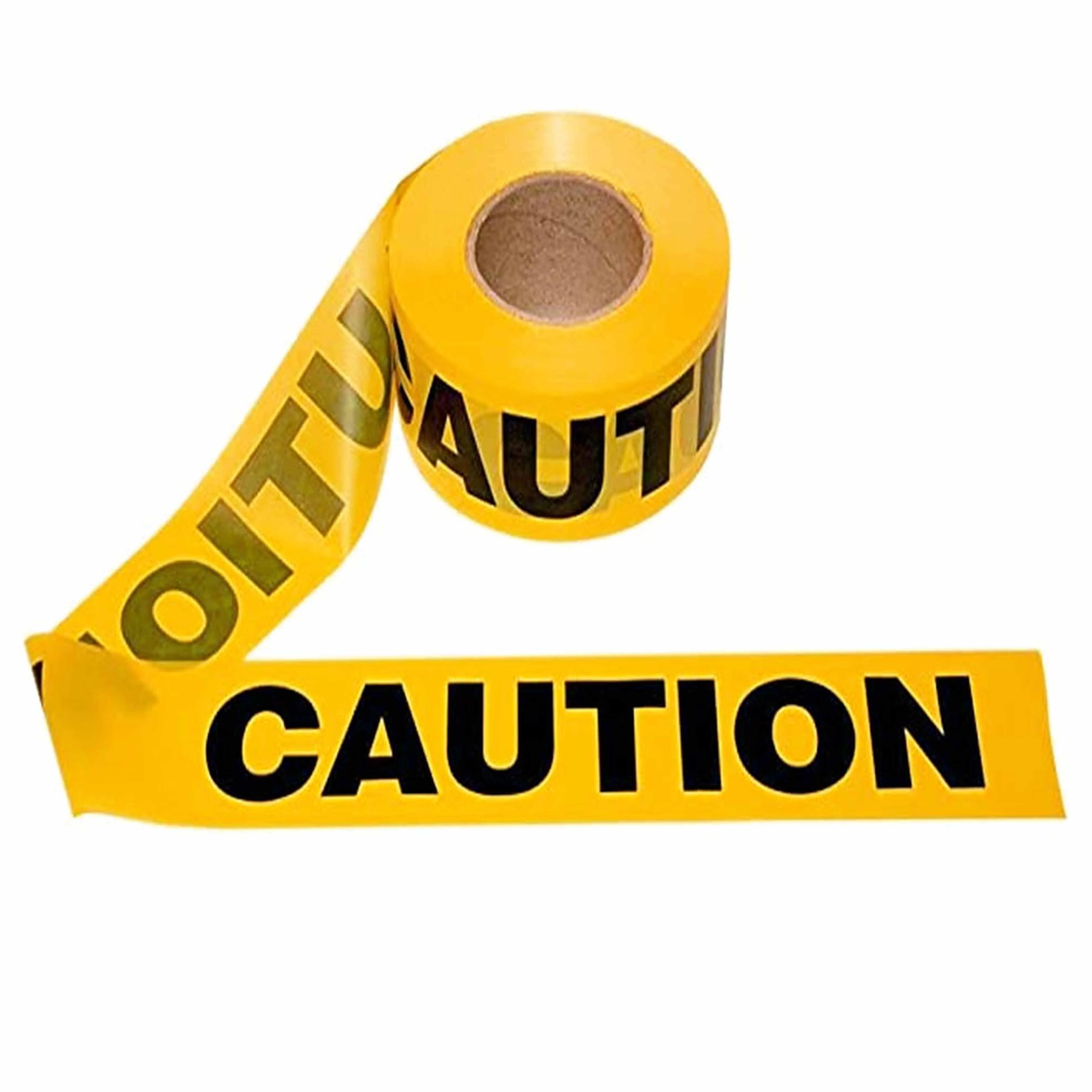 4 Rolls Yellow Caution Tape Safety Hazard Danger Warning Weatherproof 3" X 100Ft