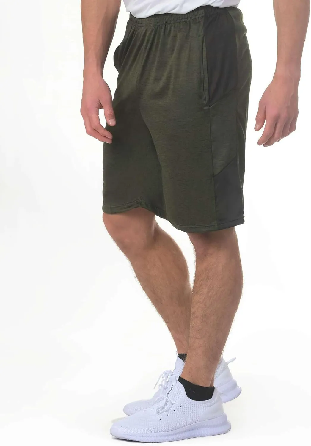 5 Pack Men's Active Quick Dry Fit Shorts - Athletic Running Gym Workout Casual Shorts with Pockets Bulk
