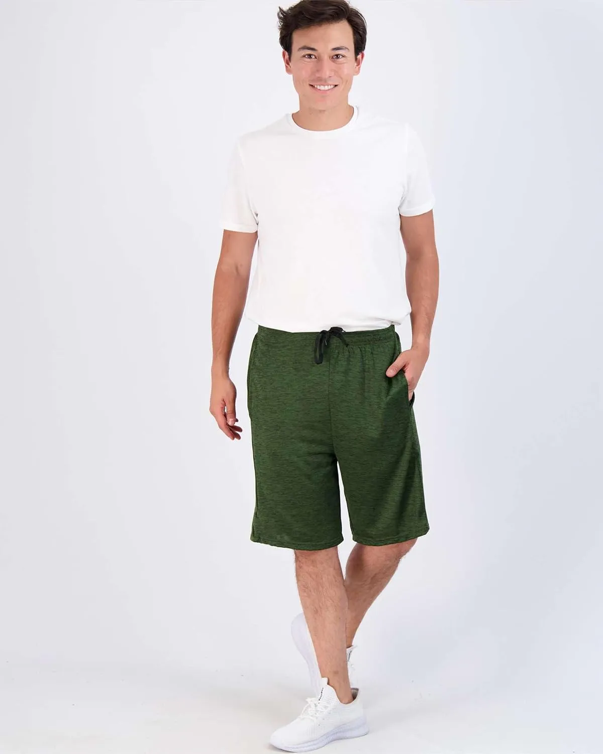 5 Pack Men's Active Quick Dry Fit Shorts - Athletic Running Gym Workout Casual Shorts with Pockets Bulk