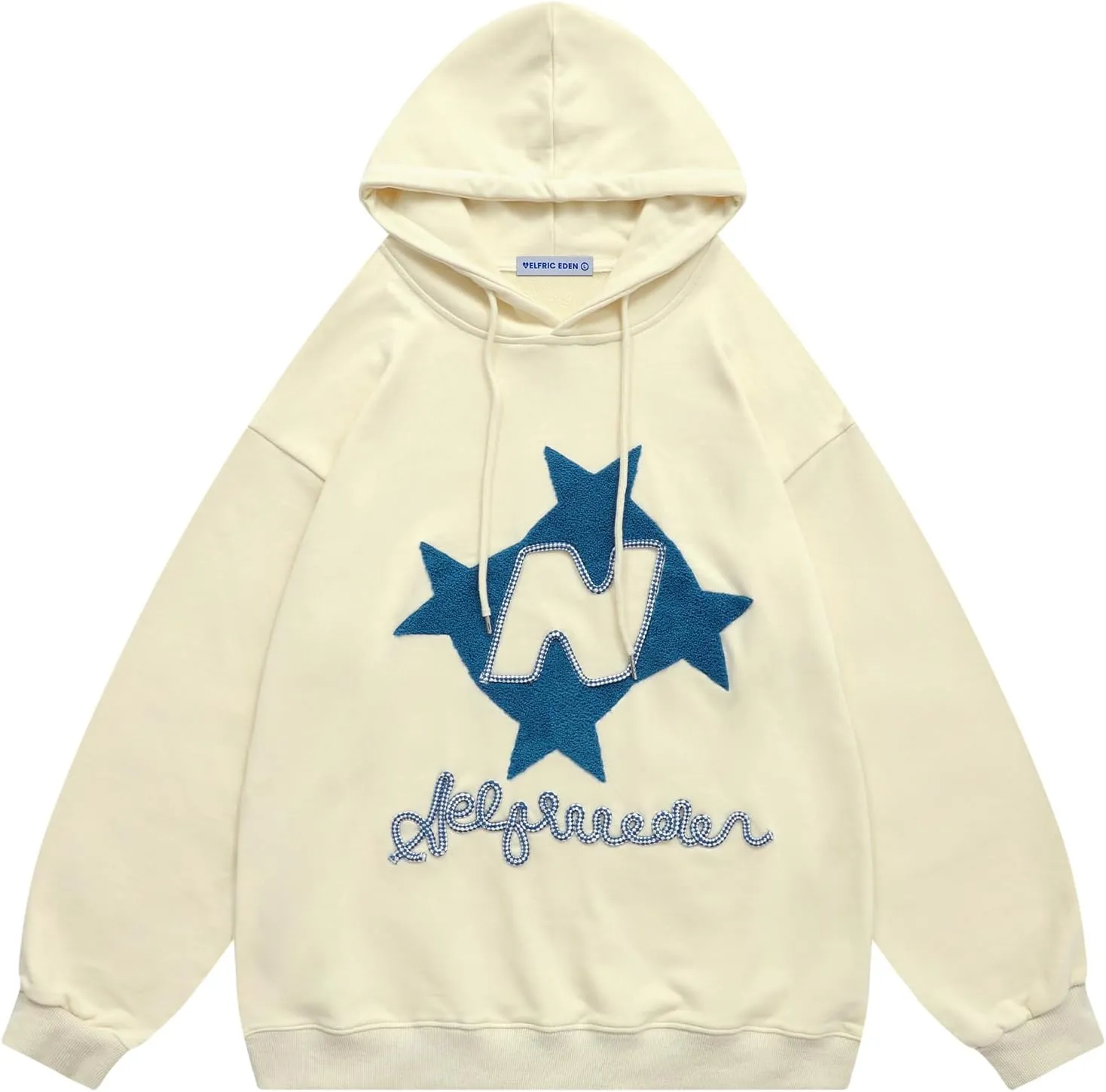 Aelfric Eden Y2k Hoodie Women Graphic Oversized Hoodies Star Embroidered Hoodied Sweatshirt Casual Vintage Pullover