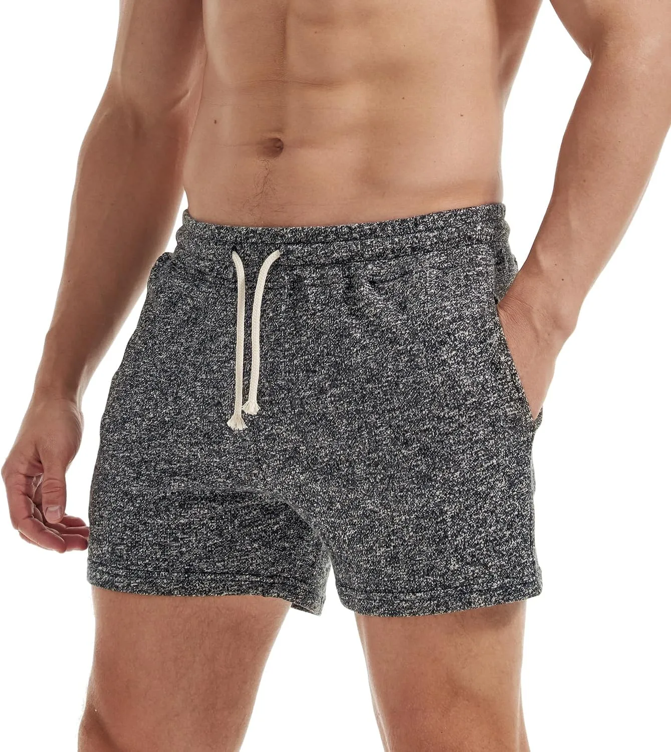 AIMPACT Mens Athletic Sweat Shorts 5.5" Elastic Waist Casual Pajama Short with Pocket Gym Workout Short Shorts for Men