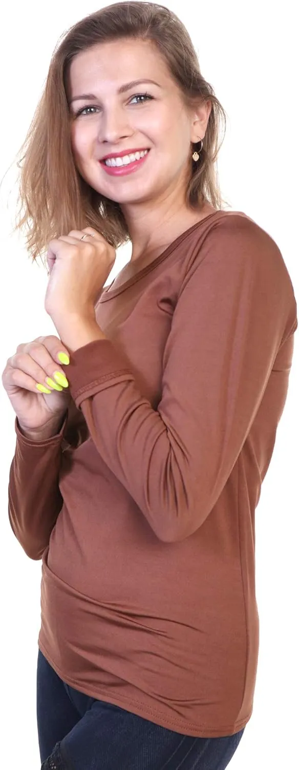 Angelina Women's Fleece Lined Long Sleeve Thermal Top