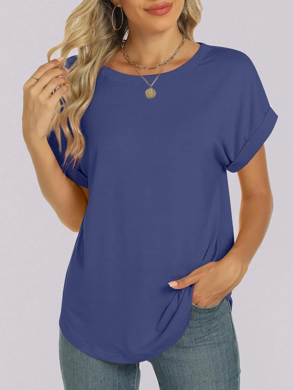 ANRABESS Womens Oversized Tops Summer Short Sleeve T Shirts Basic Solid Boxy Tee Casual Workout Going Out Outfits 2025 Spring