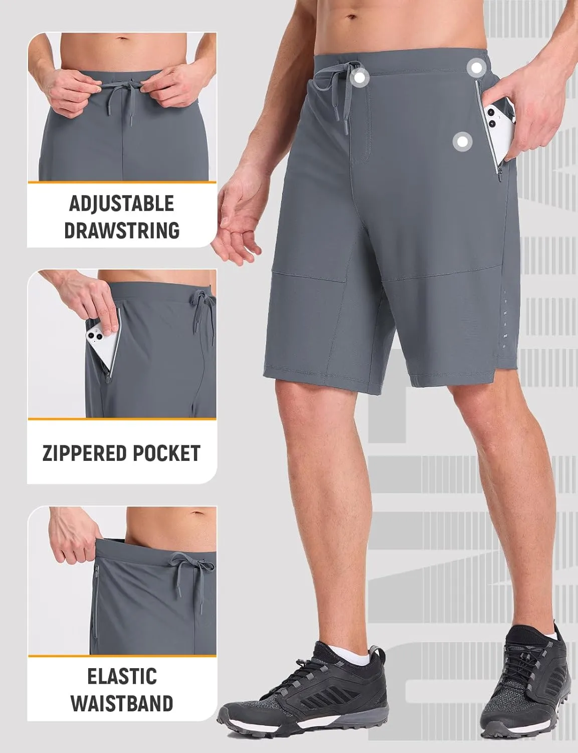 baleaf Men's Mountain Bike Shorts 4D Padded Loose-fit MTB Cycling Lightweight Bicycle Biking Shorts Zipper Pockets