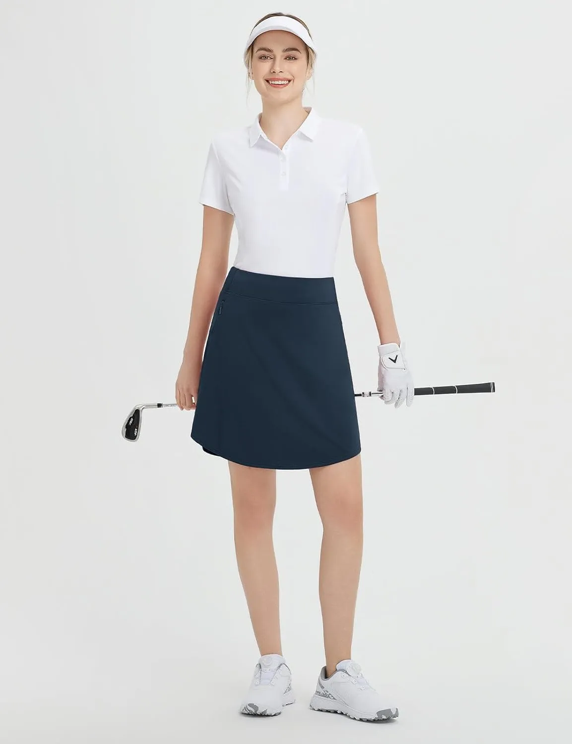baleaf Skorts for Woman 20" Knee Length Golf Tennis Skirt High Waisted Long Athletic Casual Pockets UPF 50 
