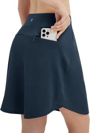 baleaf Skorts for Woman 20" Knee Length Golf Tennis Skirt High Waisted Long Athletic Casual Pockets UPF 50 