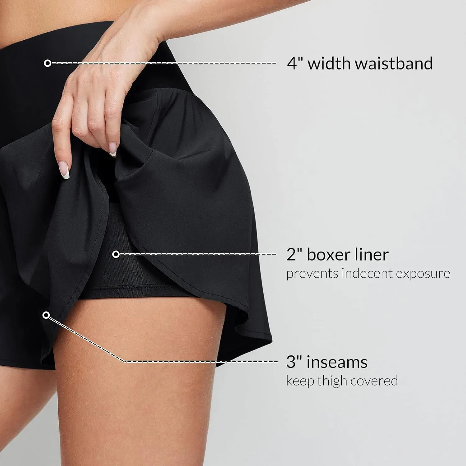 baleaf Women's Swim Shorts Bottoms High Waisted Board Shorts Tummy Control Flowy Swimsuit Bathing Suit with Liner