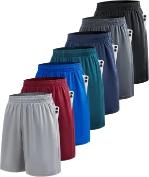 BALENNZ 7 Pack Mens Basketball Shorts with Pockets Mens Shorts Athletic Gym Workout Running Quick Dry Activewear