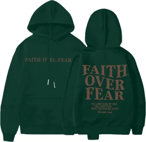 BANGELY Faith Over Fear Hoodie Women Christian Sweatshirt Graphic Christian Religious Sayings Sweater Bible Pullover Tops