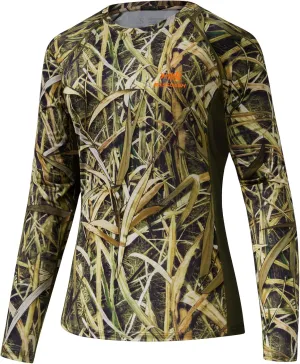 BASSDASH Womens Camo Hunting Shirt Long Sleeve UPF 50  Sun Protection Performance Tee Fishing Hiking