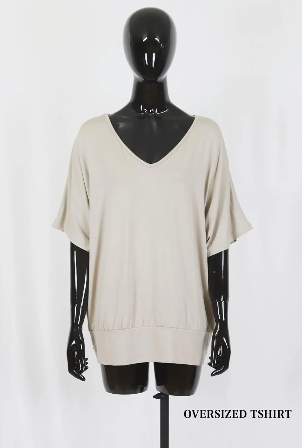 Batwing Tops for Women  Oversized Casual T-Shirt with Banded Waist