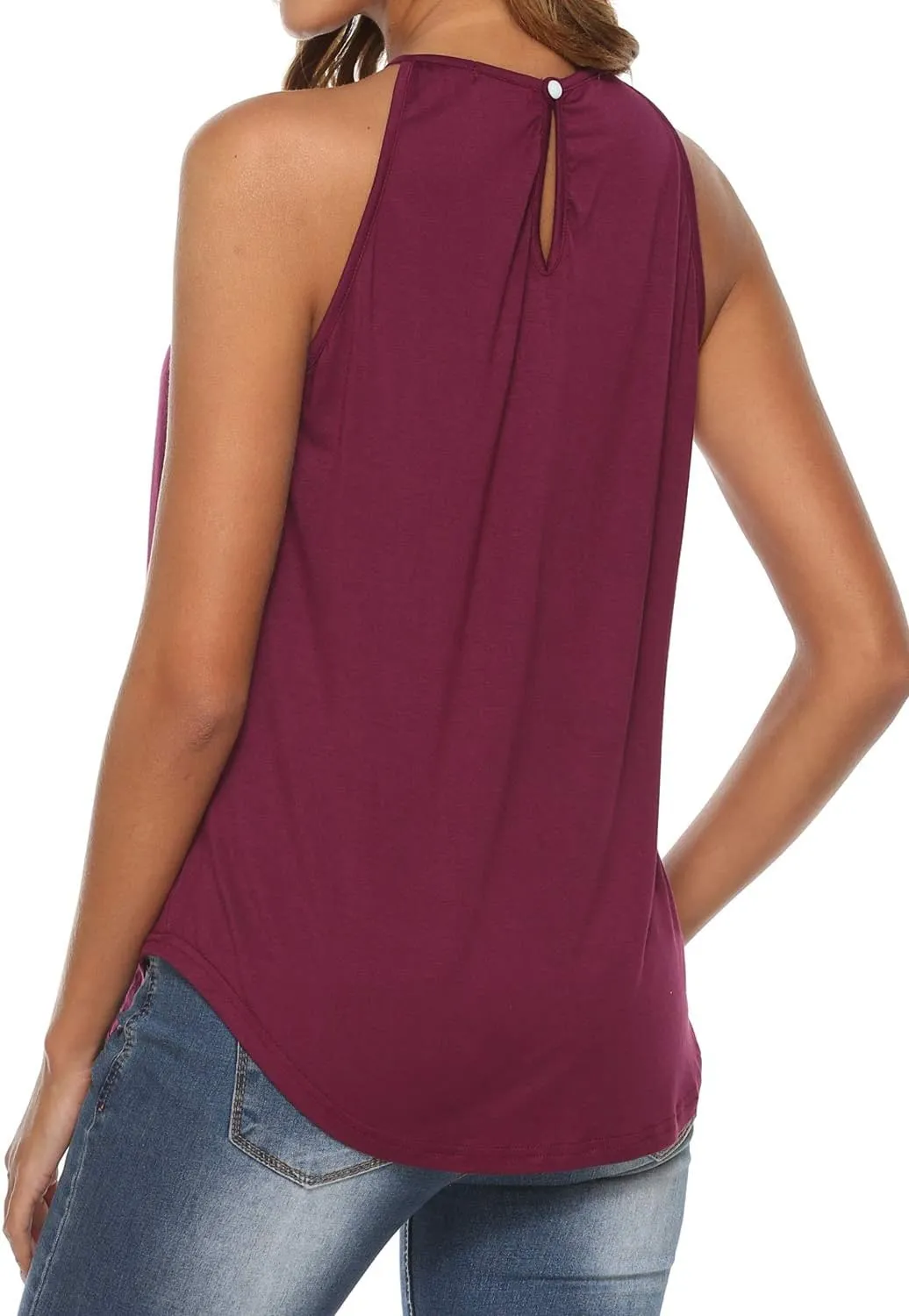 Bluetime Halter Tops for Women Sexy Sleeveless Lace Crochet Dressy Flowy Tank Top Cute Summer Shirts