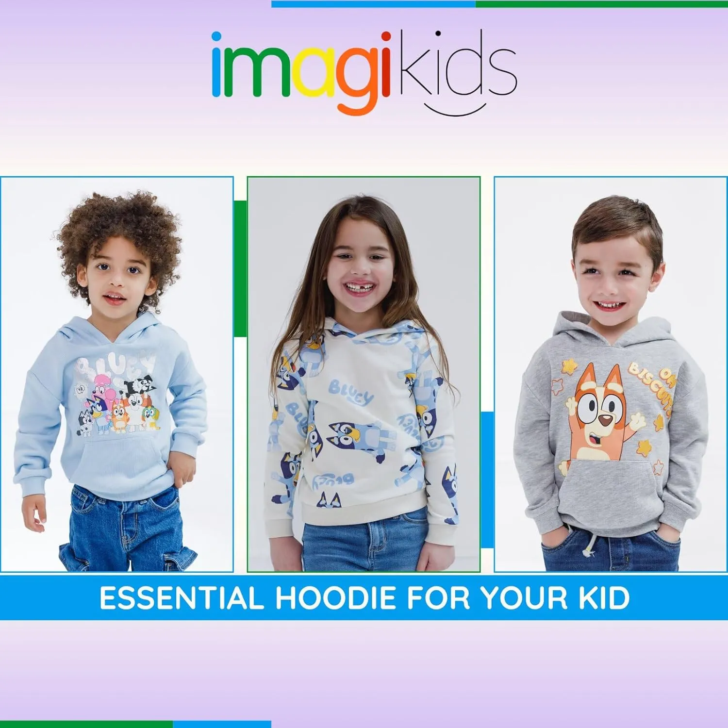 Bluey Girls Fleece Hoodie Toddler to Big Kid Sizes (2T - 14-16)