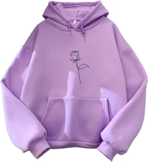 Bobeutou Cute Mushroom Graphic Kawaii Sweatshirt for Teen Girls Oversized Aesthetic Warm Hoodie Tops with Pocket Pullover