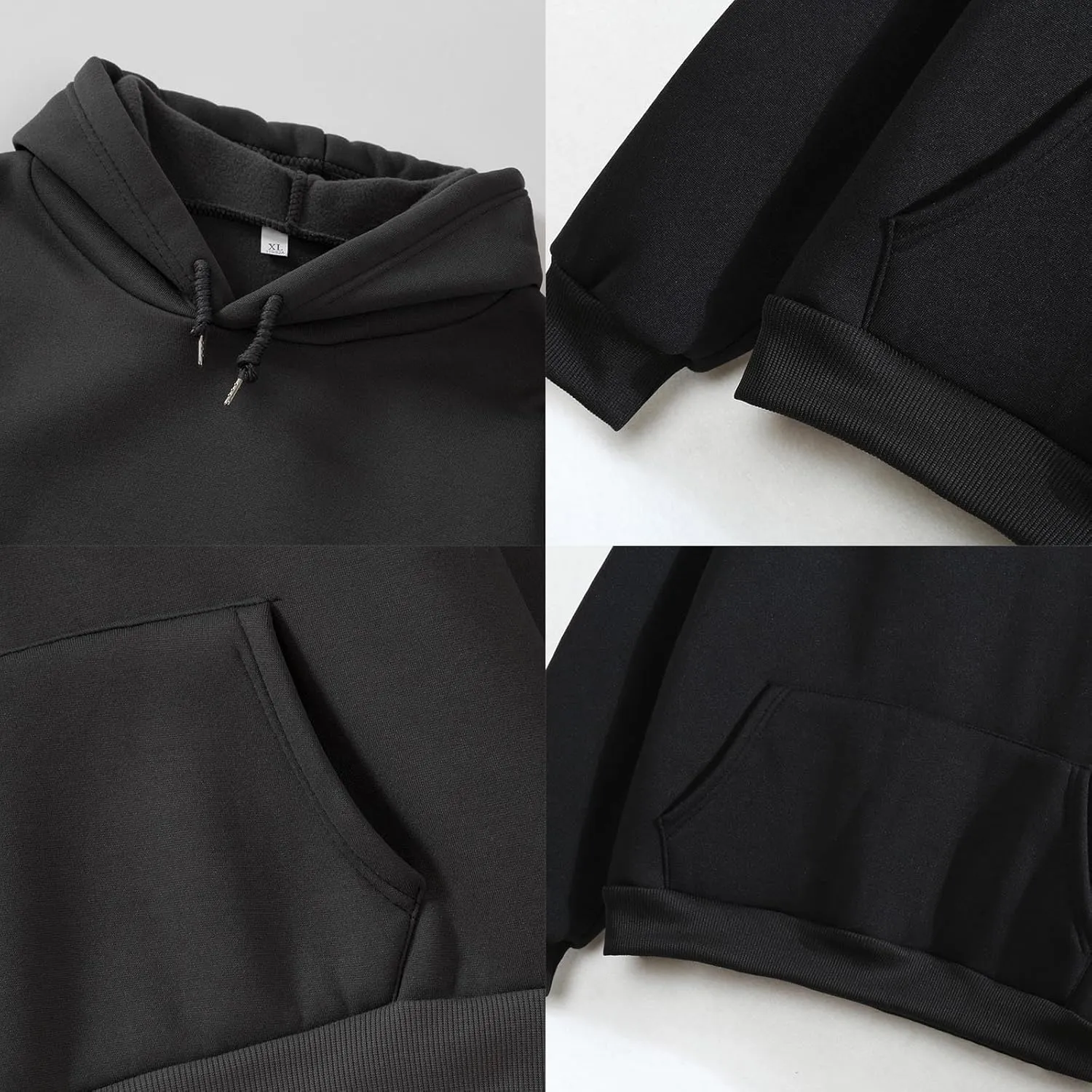 Bobeutou Oversized Hoodie for Women Trendy Hoodies Basic Solid Sweatshirts with Pocket Fleece Pullover Fashion Casual Tops