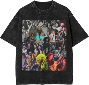 Bostons Band Vintage Oversized T Shirt Unisex Cotton Tee Round Neckline Short Sleeve Tops Summer