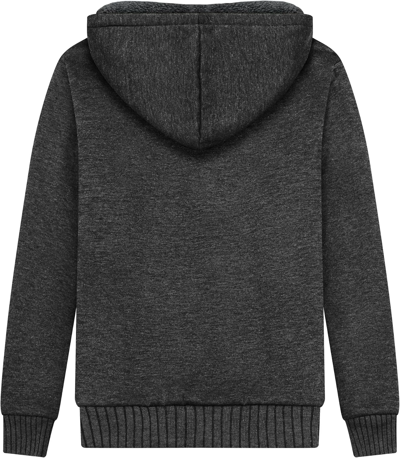 Boys Fleece Jacket Zip Up Hoodie Sherpa Lined Warm Coat Hooded Sweatshirt Outerwear