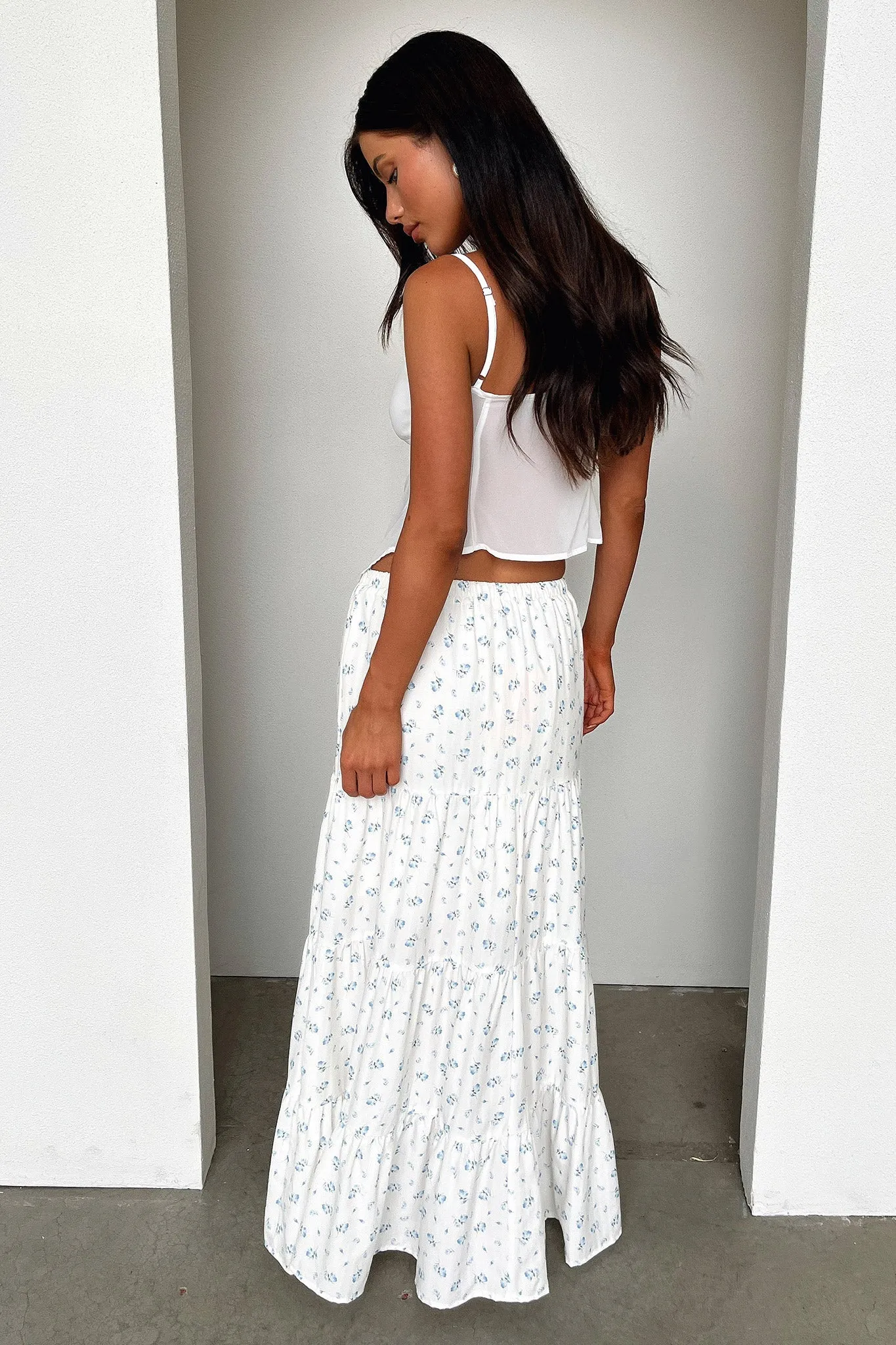 Bridget Lace Trim Tie Front Top - White