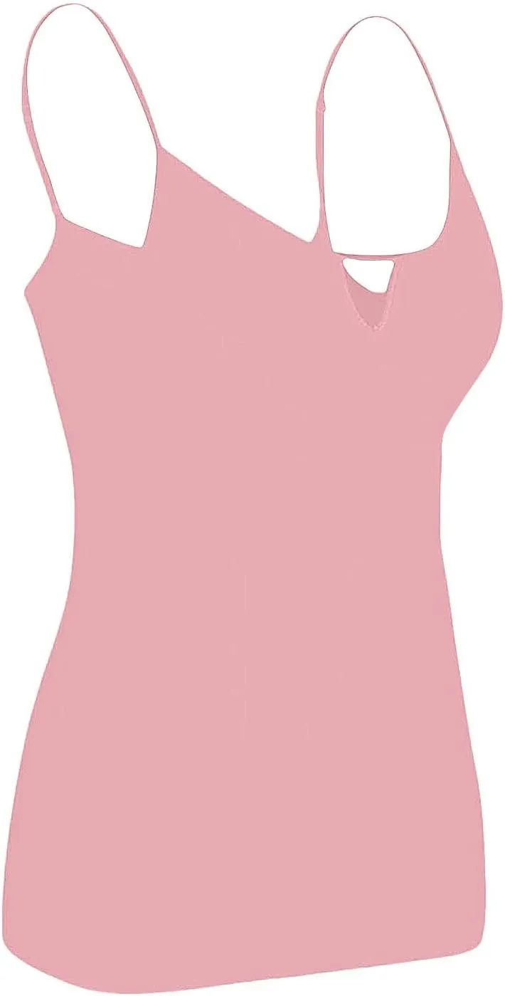 Built in Bra Tank Tops for Women Summer Plus Size Sleeveless Spaghetti Strap Camisole Padded Workout Yoga Cami Tops
