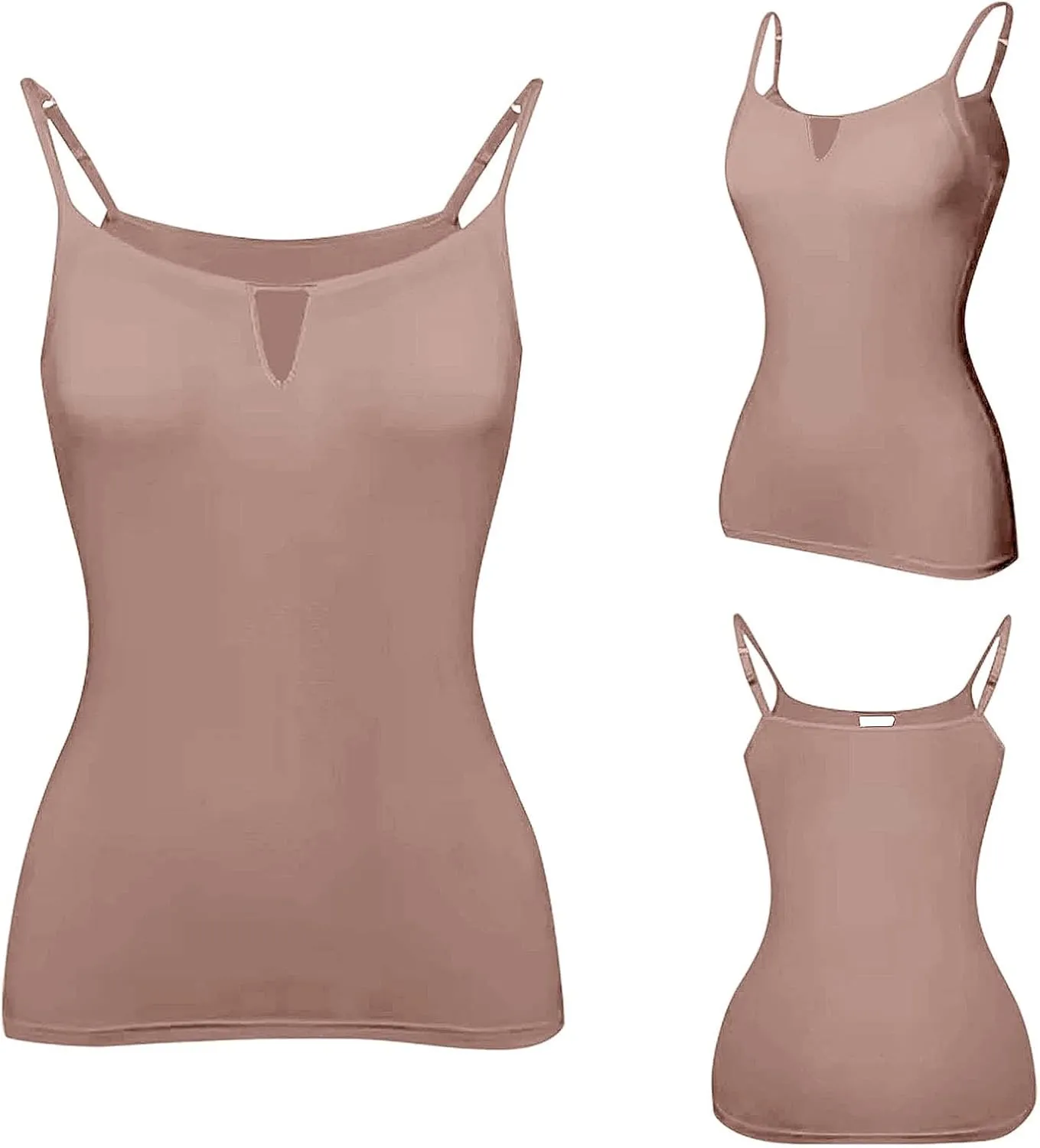 Built in Bra Tank Tops for Women Summer Plus Size Sleeveless Spaghetti Strap Camisole Padded Workout Yoga Cami Tops