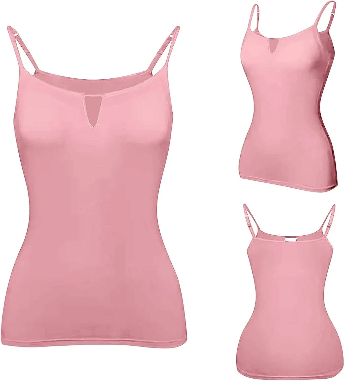Built in Bra Tank Tops for Women Summer Plus Size Sleeveless Spaghetti Strap Camisole Padded Workout Yoga Cami Tops