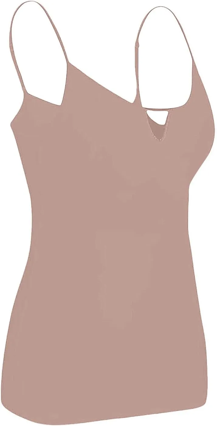 Built in Bra Tank Tops for Women Summer Plus Size Sleeveless Spaghetti Strap Camisole Padded Workout Yoga Cami Tops