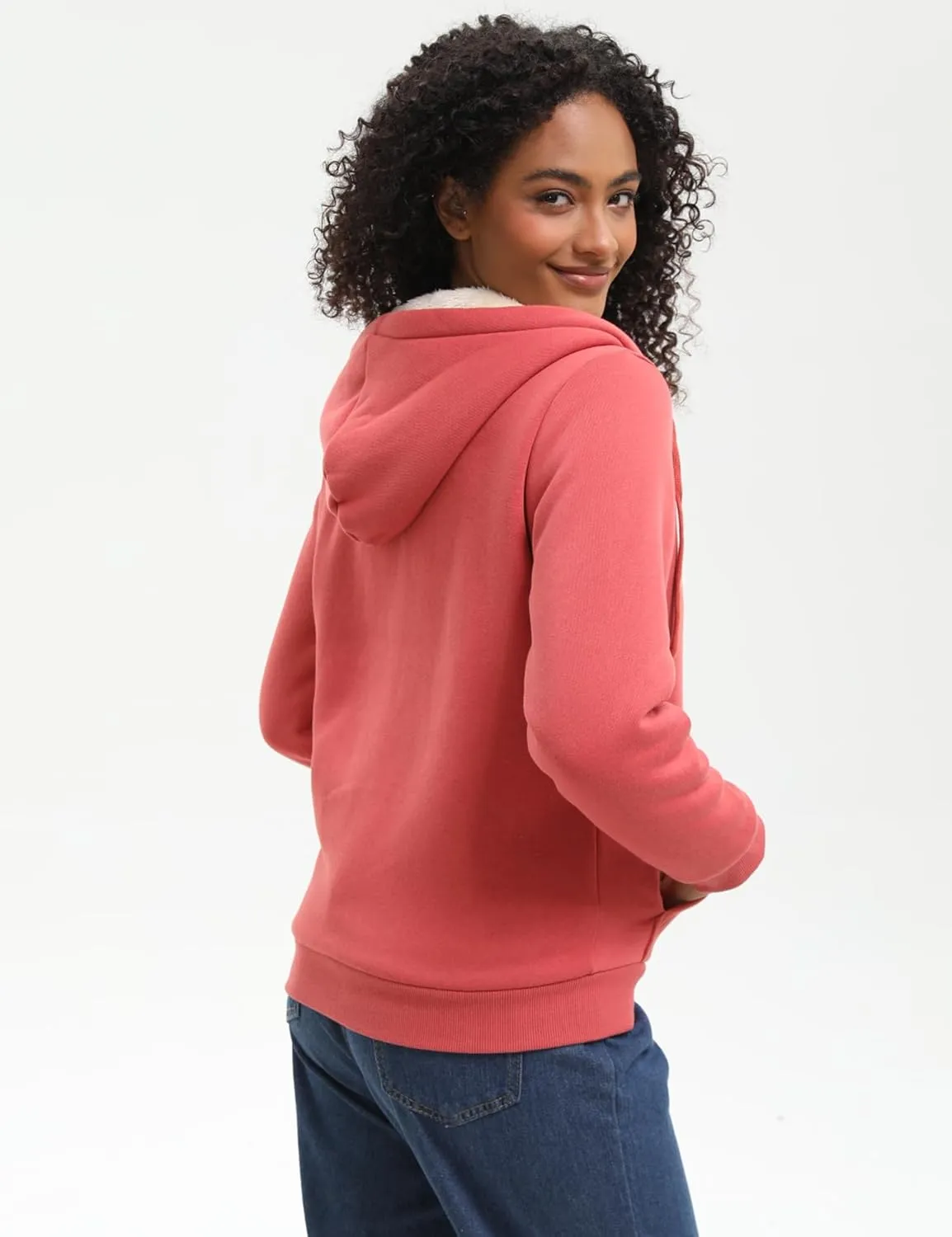 Bumeex Women' Sweatshirt,Sherpa-Lined Hoodie