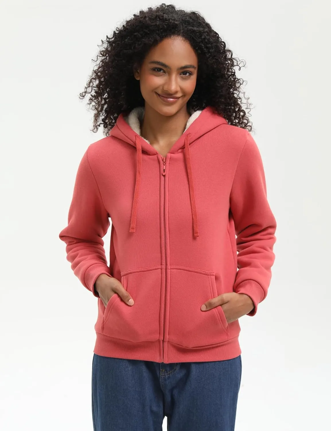 Bumeex Women' Sweatshirt,Sherpa-Lined Hoodie