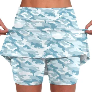 Camo Tennis Skirts for Women Plus Size Summer Athletic Workout Golf Skorts Activewear Tight Skinny Built in Leggings Shorts