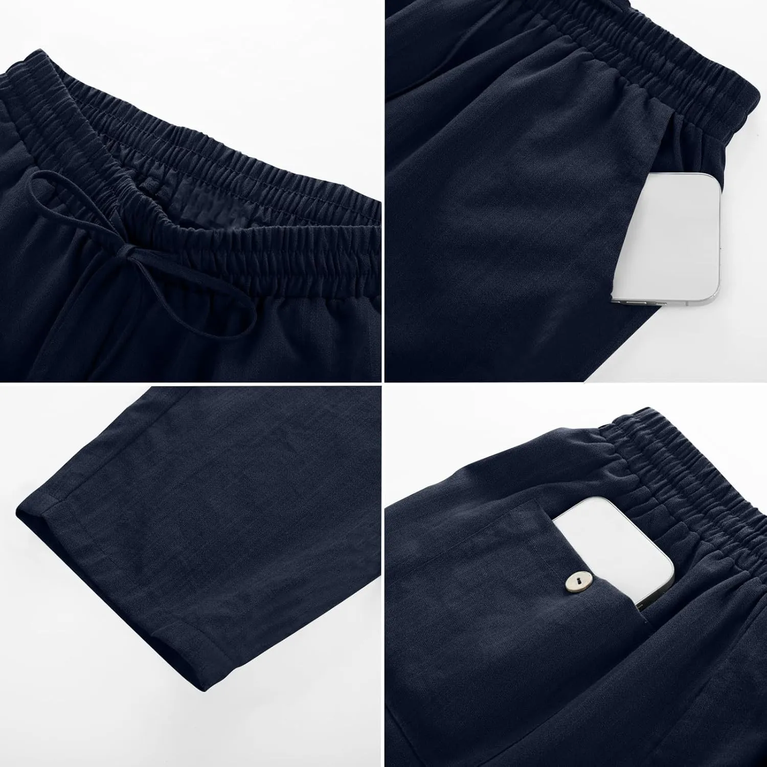 Cargo Pants for Men, Straight Leg Casual Pants Linen Peasant Summer 2025
