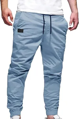 Casual Joggers Pants for Men Slim-Fit Sweatpants Cargo Pants Outdoor Running Jogging Workout Pants with Pockets