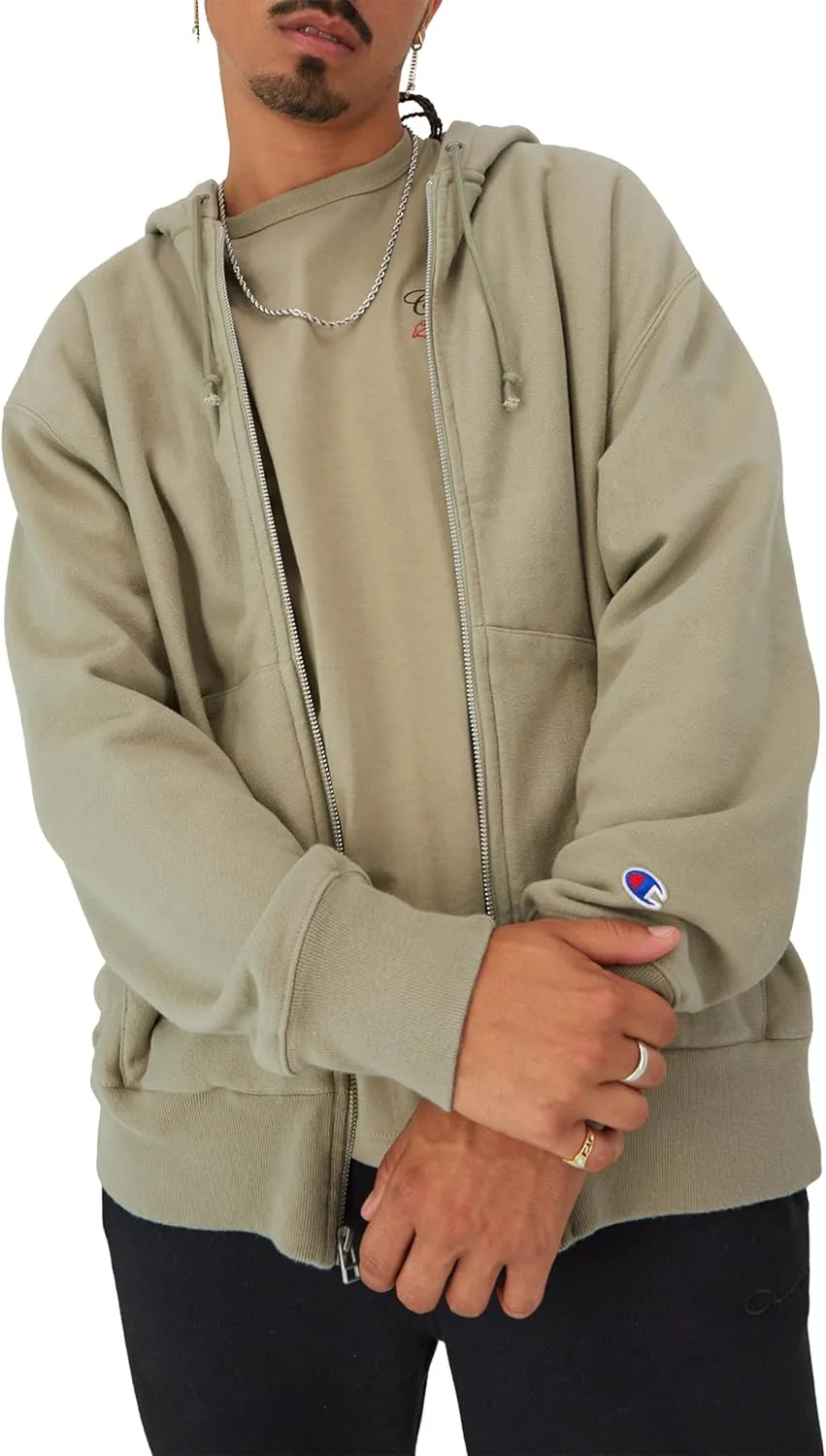 Champion Men's Zip-Up Hoodie, Reverse Weave, Sweatshirt, Fleece Zip-Up Hoodie For Men