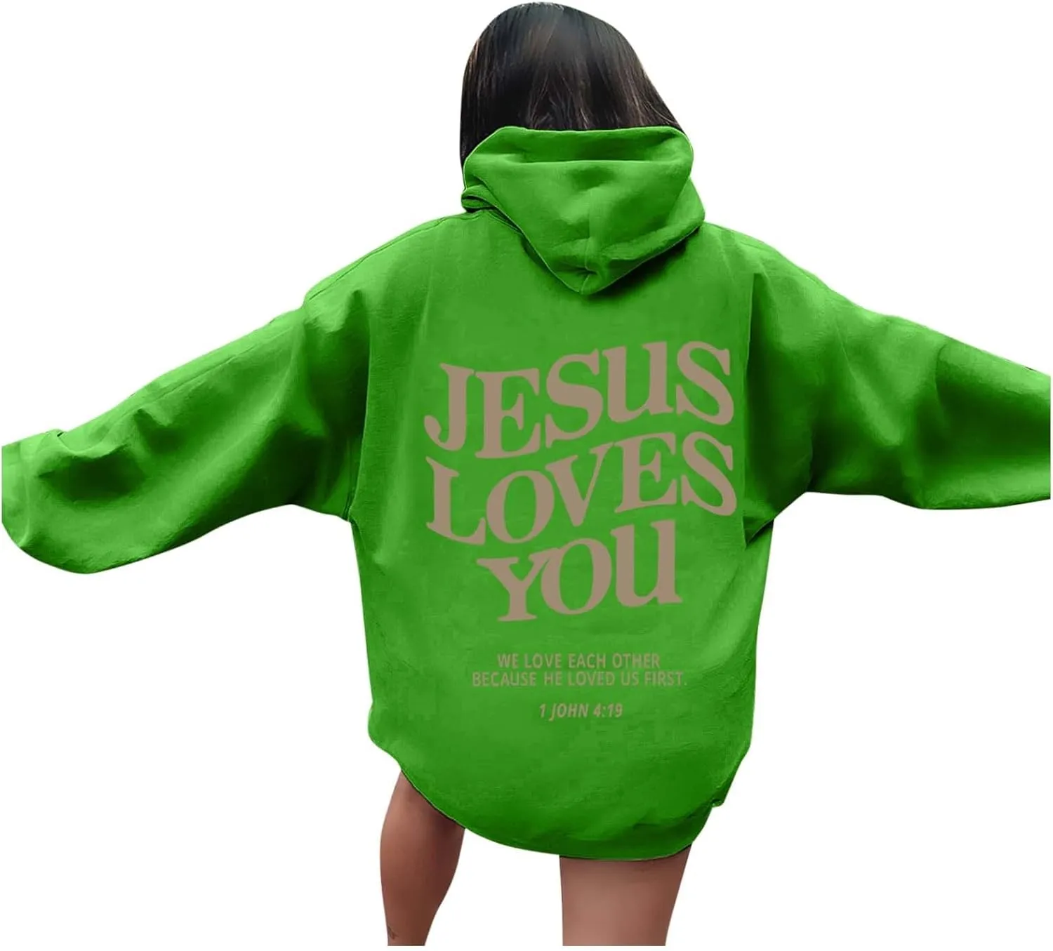 Christian Sweatshirt Women Jesus Loves You,Trust in The Lord Long Sleeve Letter Printed Hoodies