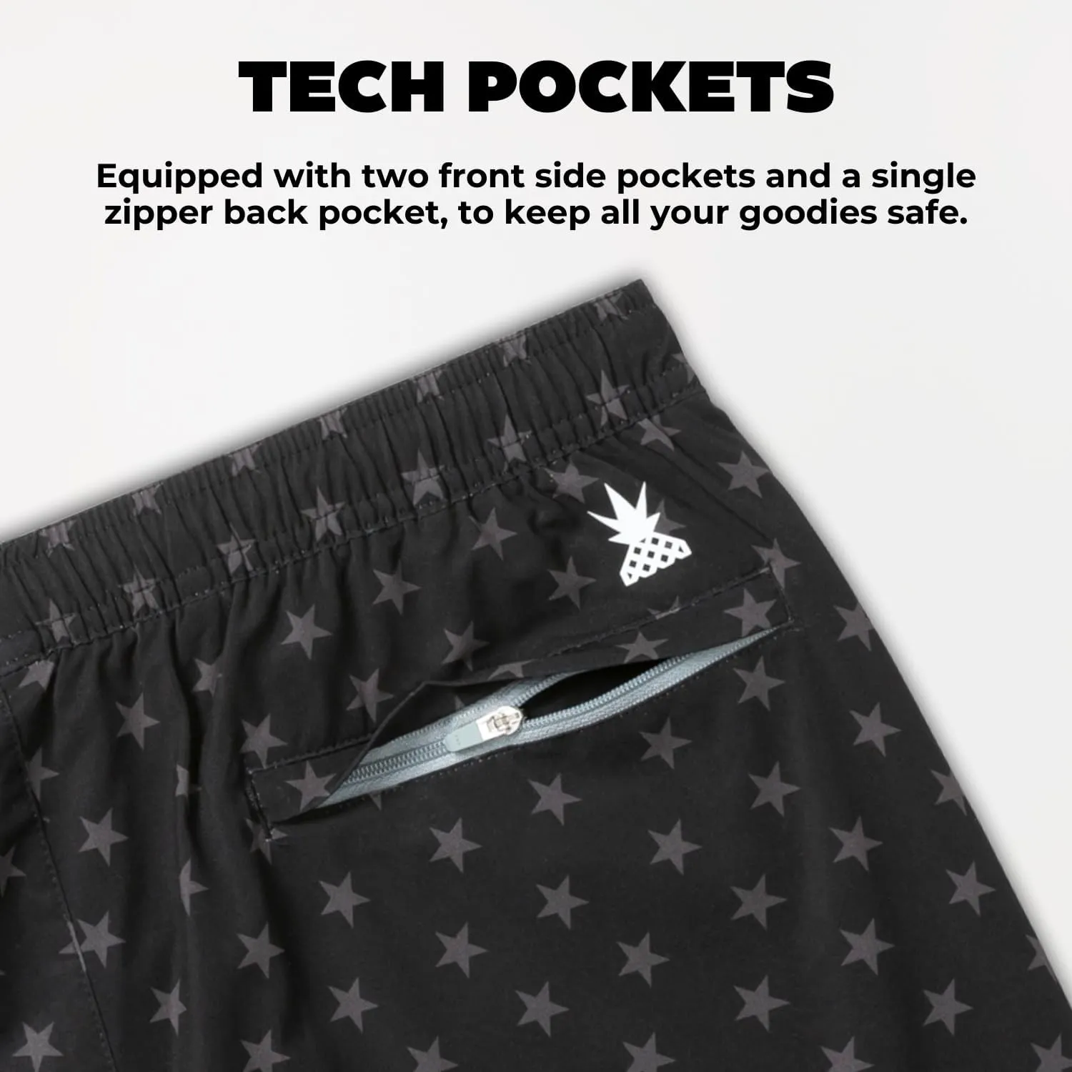 Chubbies 7 Sport Shorts  Mens Gym Shorts and Activewear, Anti-Chafing Compression Liner, Elastic Waistband, 3 Pockets