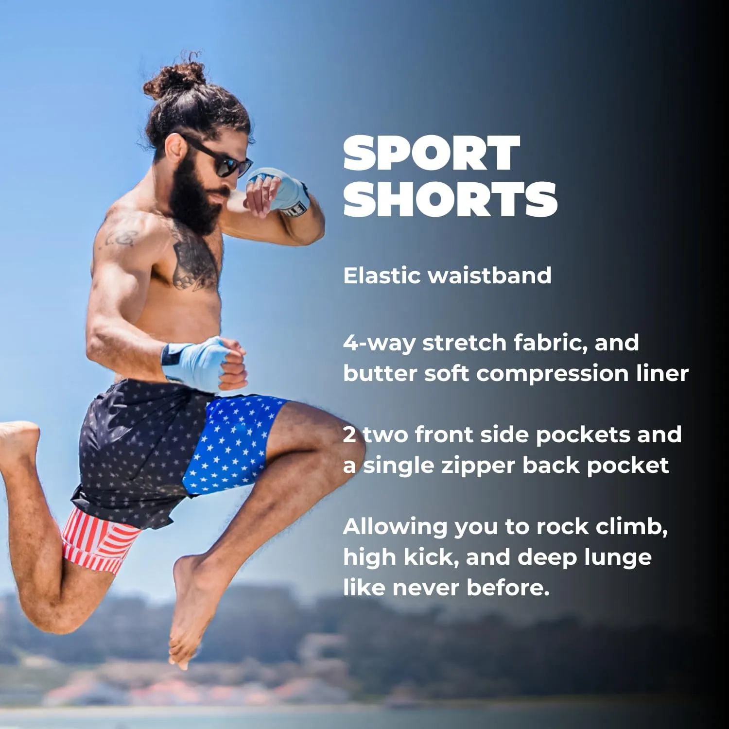 Chubbies 7 Sport Shorts  Mens Gym Shorts and Activewear, Anti-Chafing Compression Liner, Elastic Waistband, 3 Pockets