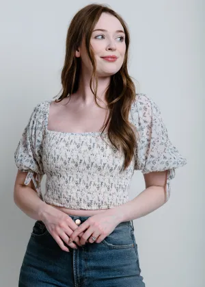 Cienna Floral Top - Ivory