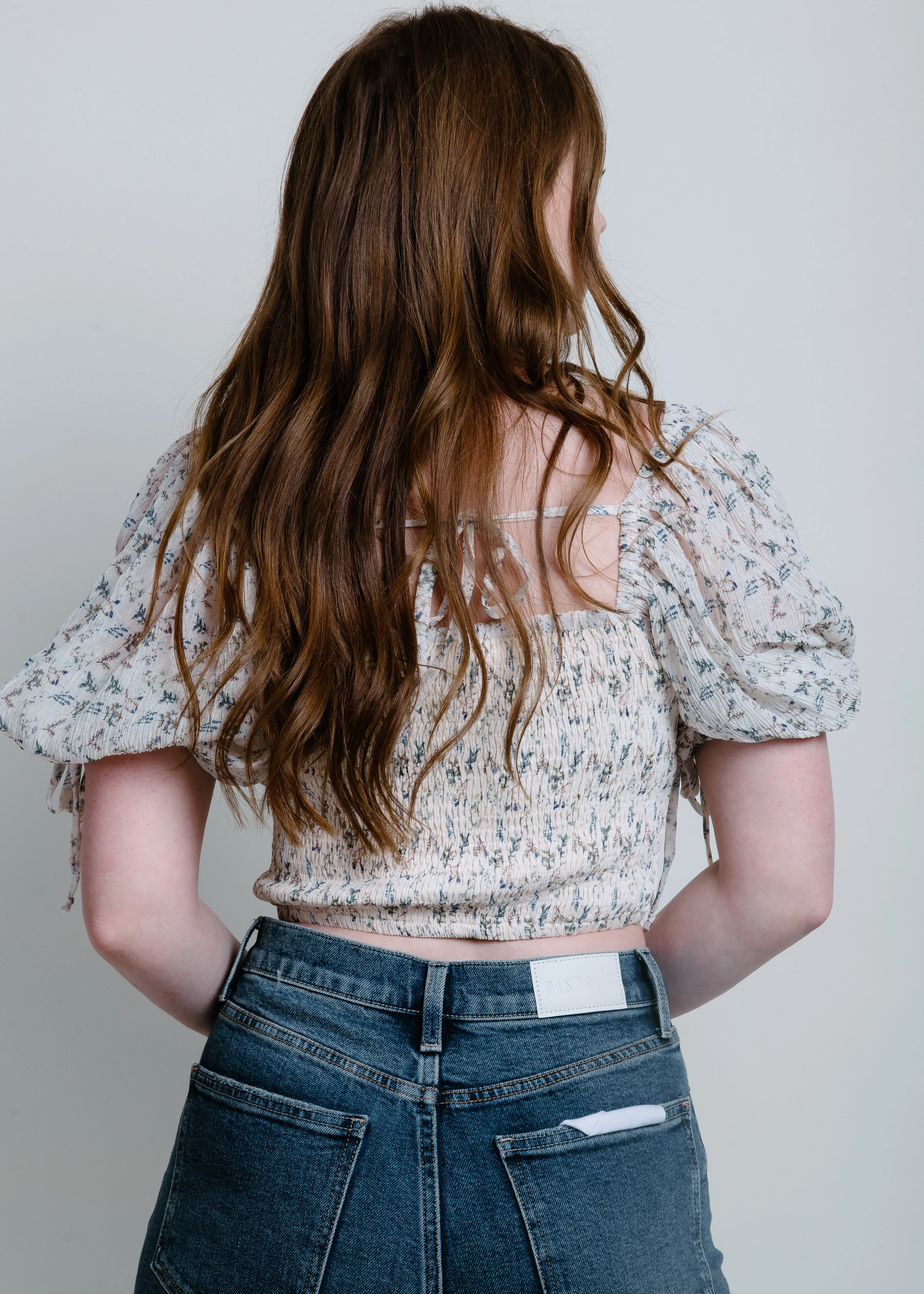 Cienna Floral Top - Ivory
