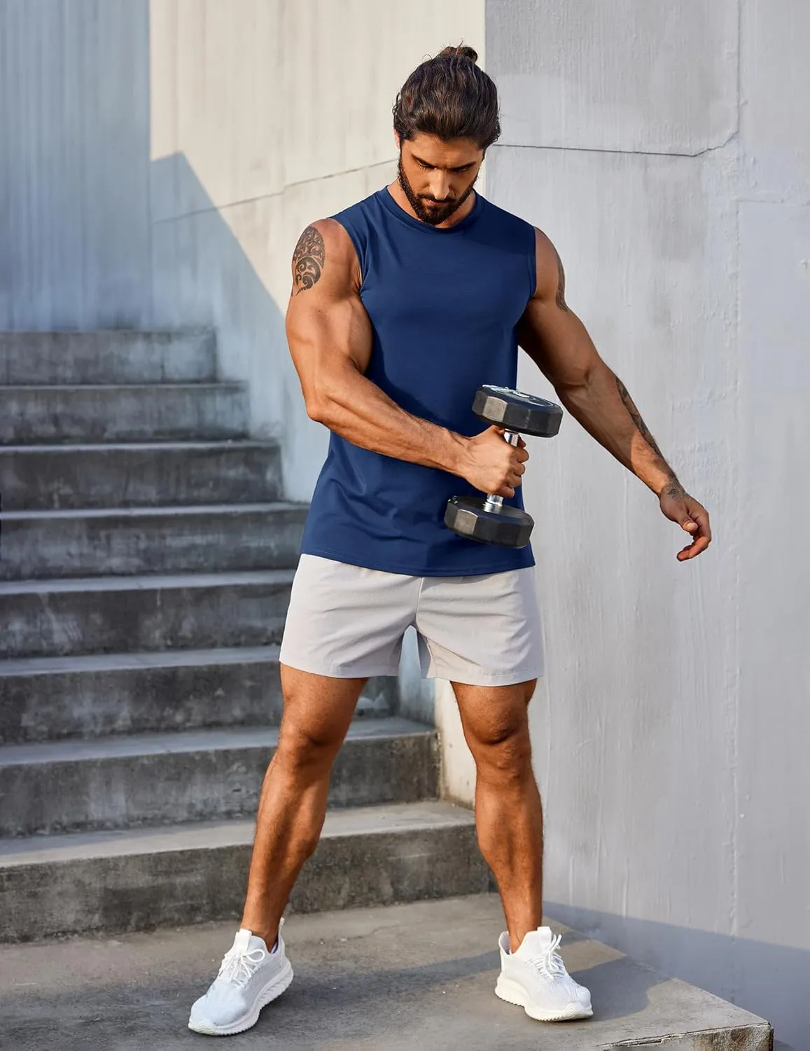 COOFANDY Men's 3 Pack Workout Tank Tops Gym Muscle Tee Bodybuilding Fitness Sleeveless T Shirts