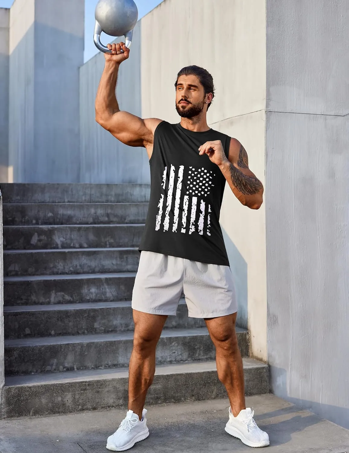 COOFANDY Men's 3 Pack Workout Tank Tops Gym Muscle Tee Bodybuilding Fitness Sleeveless T Shirts