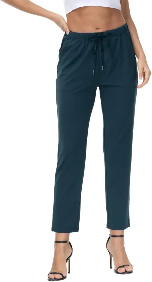 COZZIPLUS Womens Capris Yoga Pants Pull On Stretch Comfy Lightweight Summer Wide Leg Workout Crop with Pockets