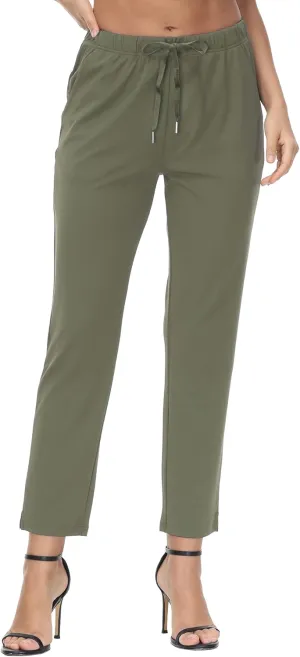 COZZIPLUS Womens Capris Yoga Pants Pull On Stretch Comfy Lightweight Summer Wide Leg Workout Crop with Pockets