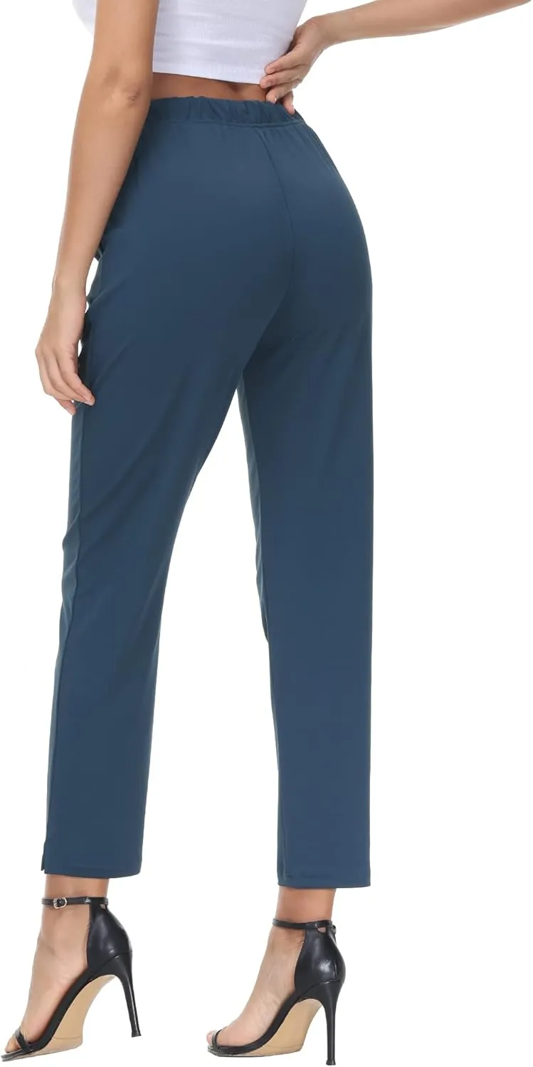 COZZIPLUS Womens Capris Yoga Pants Pull On Stretch Comfy Lightweight Summer Wide Leg Workout Crop with Pockets