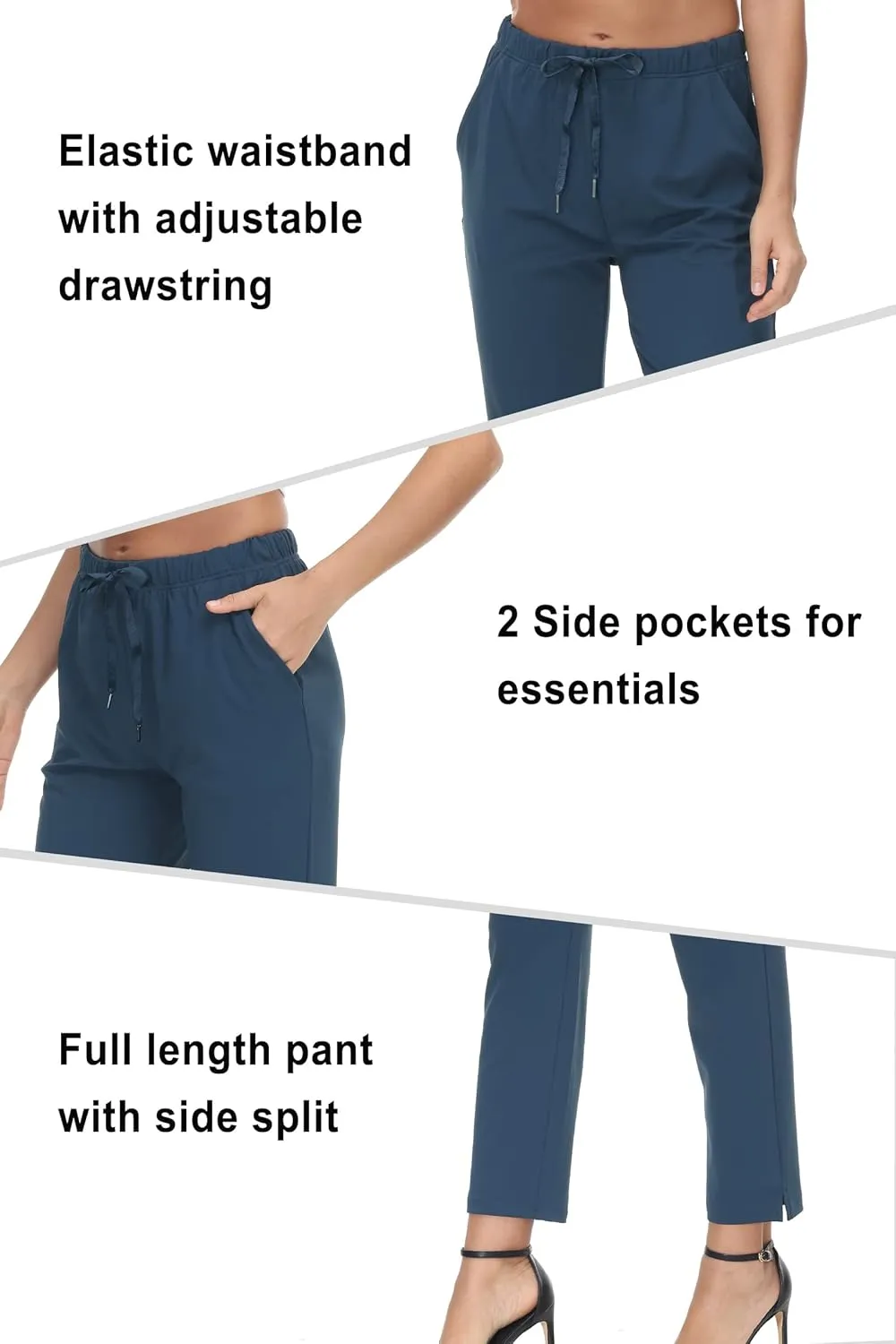 COZZIPLUS Womens Capris Yoga Pants Pull On Stretch Comfy Lightweight Summer Wide Leg Workout Crop with Pockets