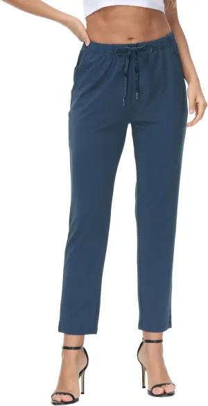 COZZIPLUS Womens Capris Yoga Pants Pull On Stretch Comfy Lightweight Summer Wide Leg Workout Crop with Pockets