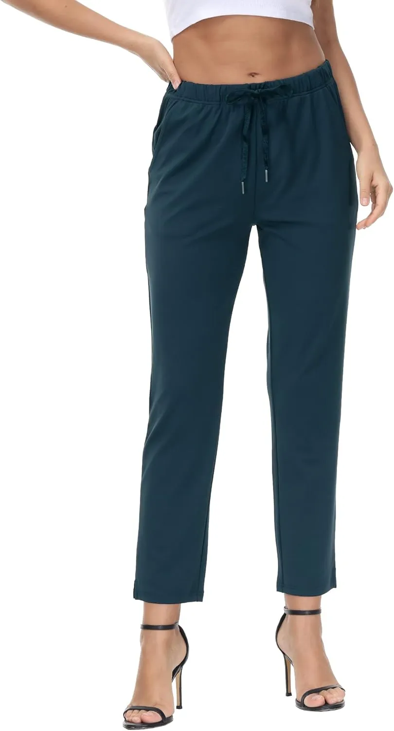 COZZIPLUS Womens Capris Yoga Pants Pull On Stretch Comfy Lightweight Summer Wide Leg Workout Crop with Pockets
